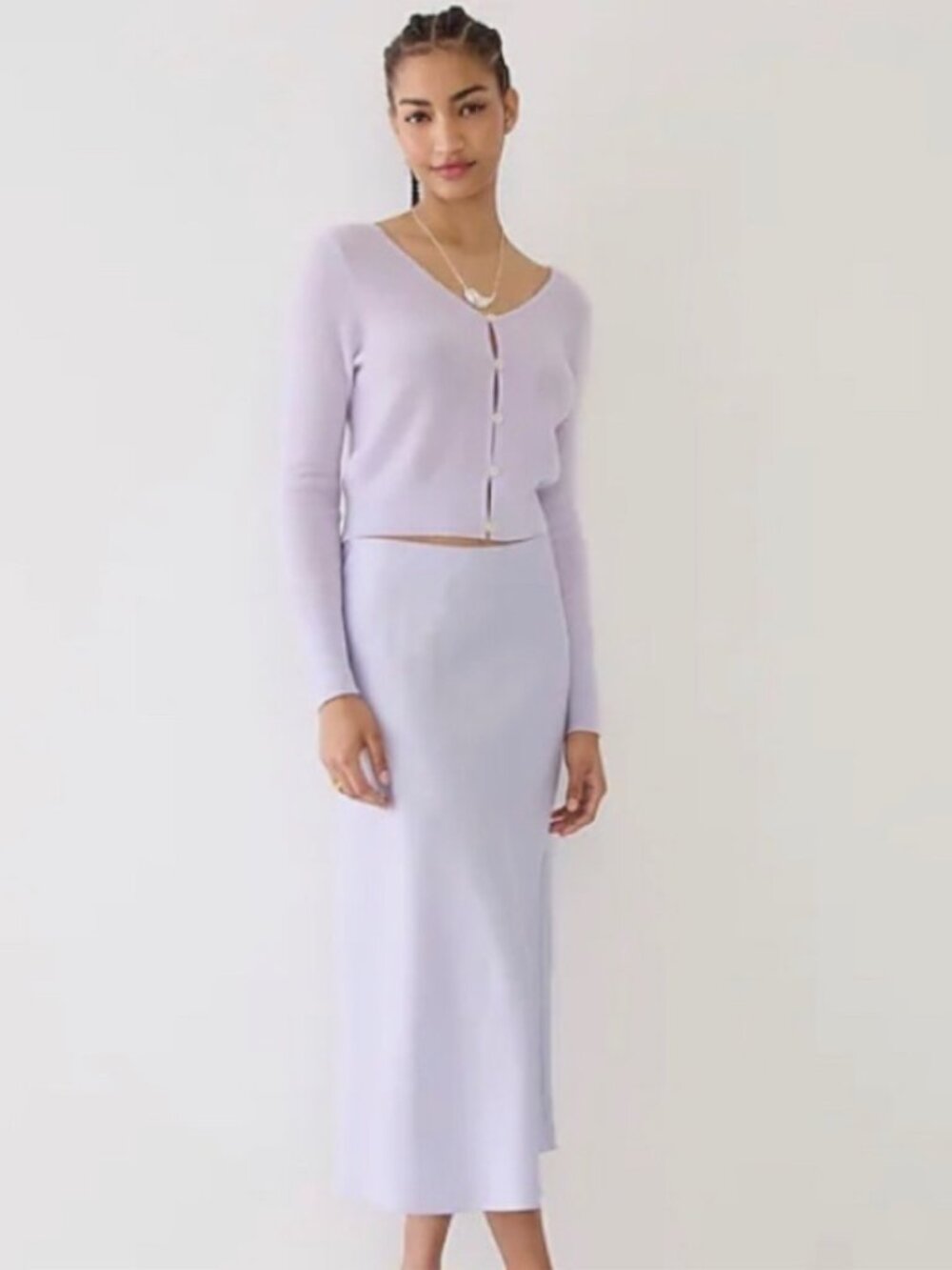 NwoT J. Crew Lavender Whimsigoth Gwyneth Satin Slip Skirt size S